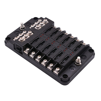 YJ-FB-12-N 12-Way Fuse Box Block Holder with LED Indicator Waterproof